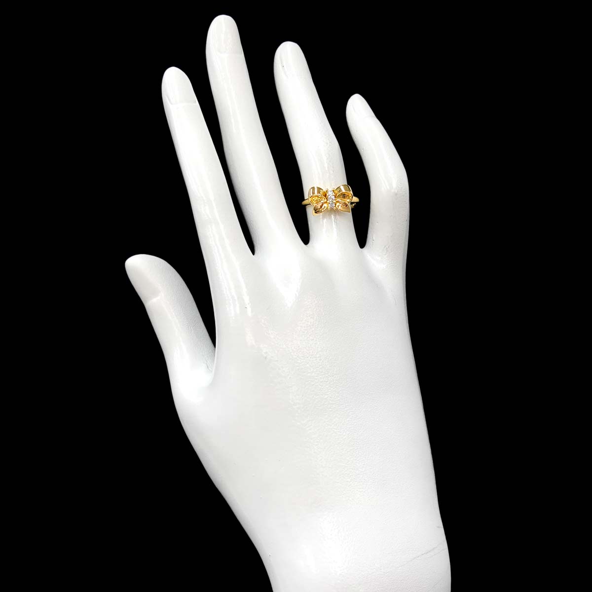 Diamond Ring 18K YG 750 Size4.5(US)
