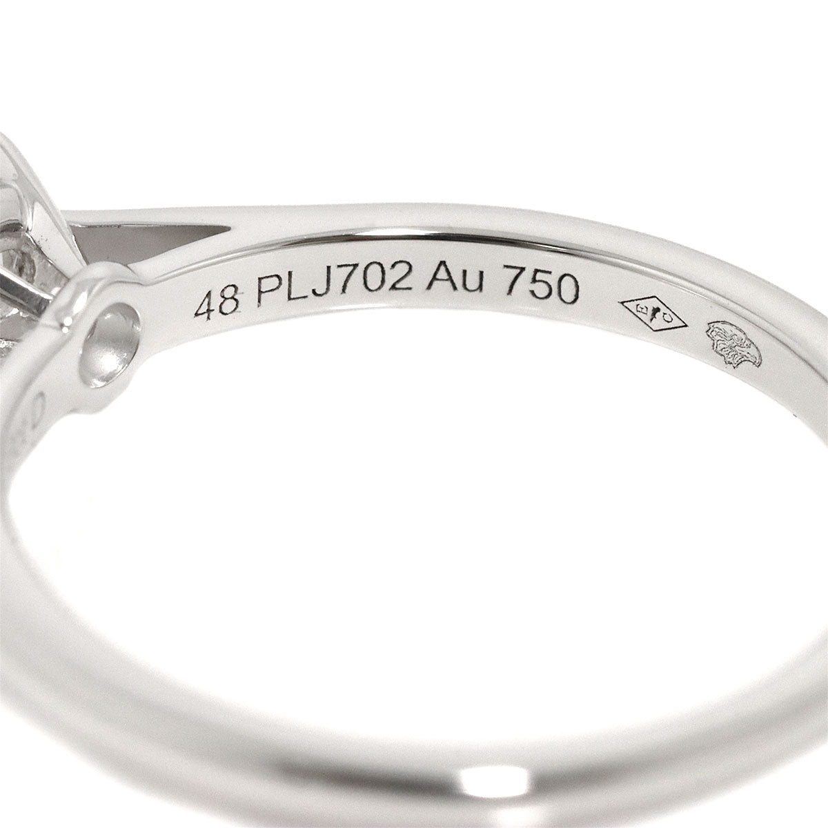Diamond 0.25ct F/IF/3EX Ring 18K WG 750 Size48 4.5(US)