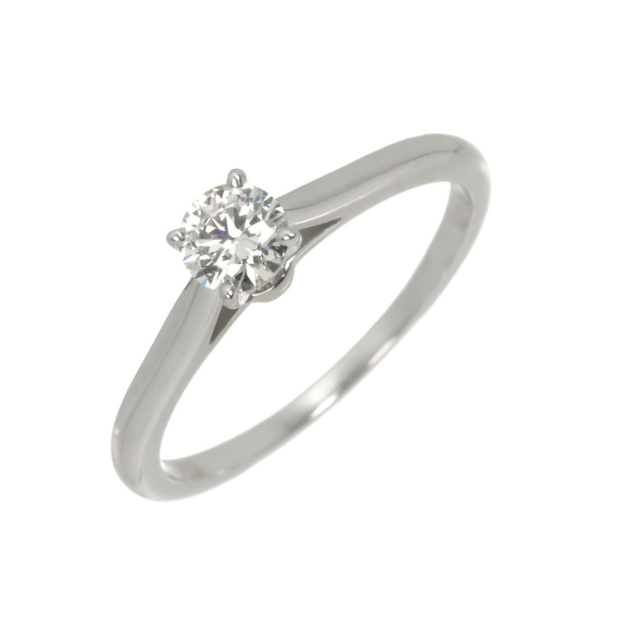 Diamond 0.25ct F/IF/3EX Ring 18K WG 750 Size48 4.5(US)
