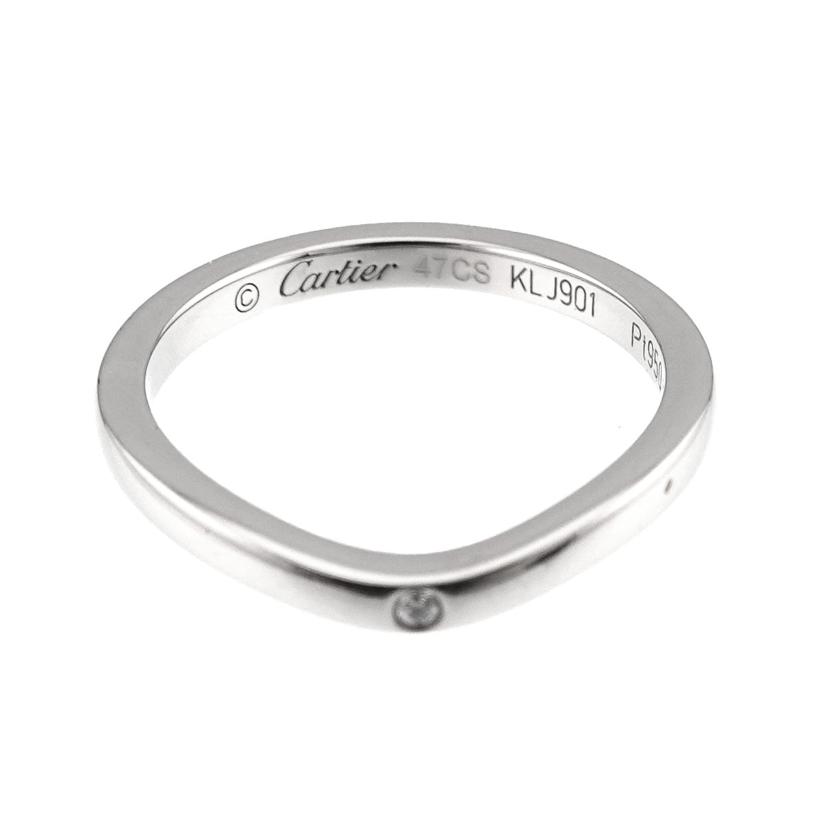 Ballerine curve Diamond 3P Ring Pt Pt size47 4(US)