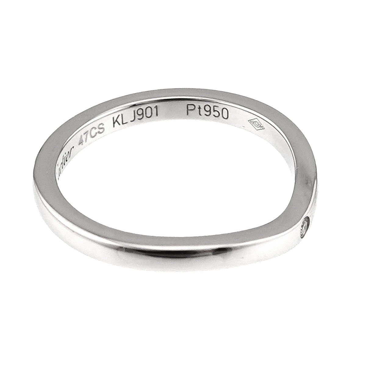 Ballerine curve Diamond 3P Ring Pt Pt size47 4(US)