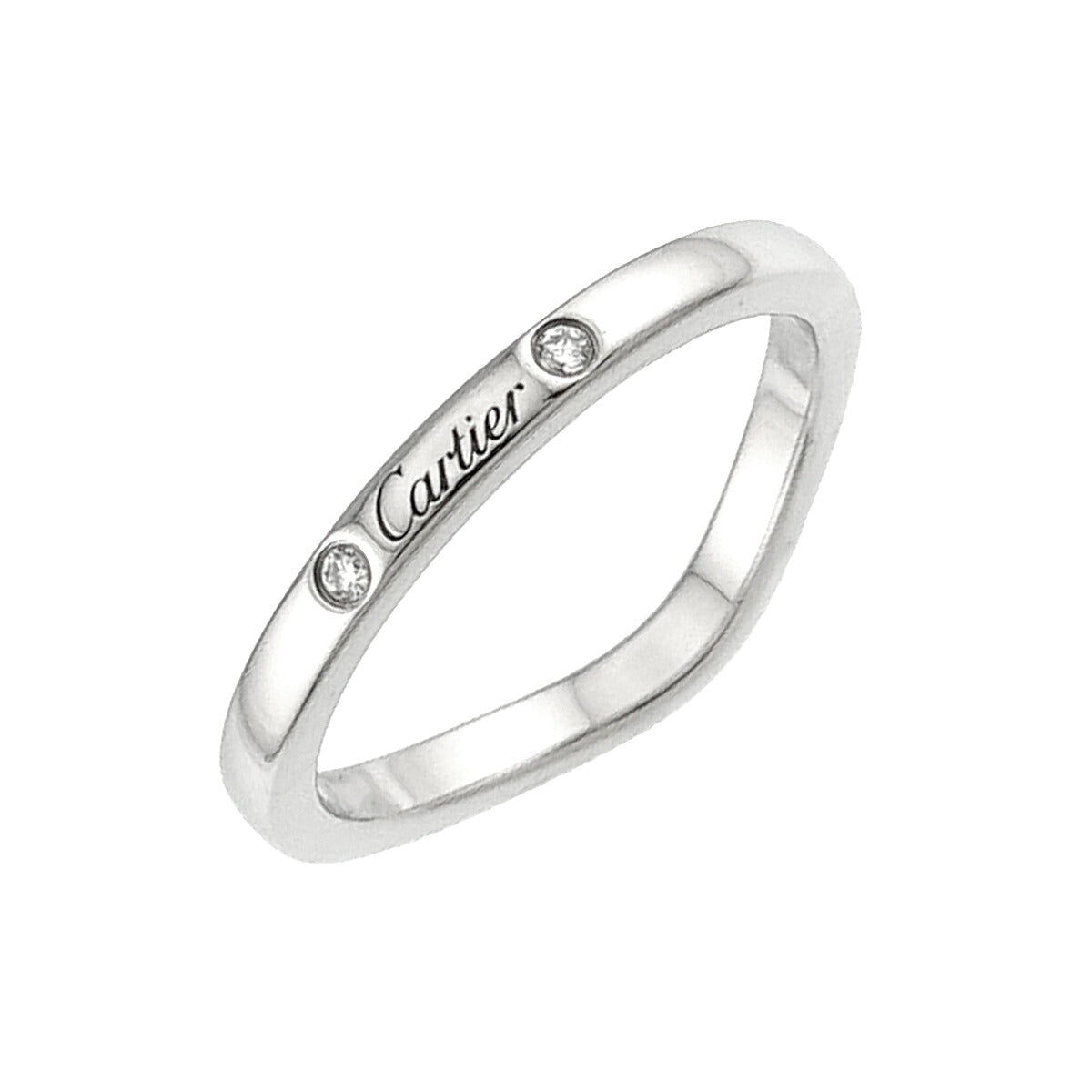 Ballerine curve Diamond 3P Ring Pt Pt size47 4(US)