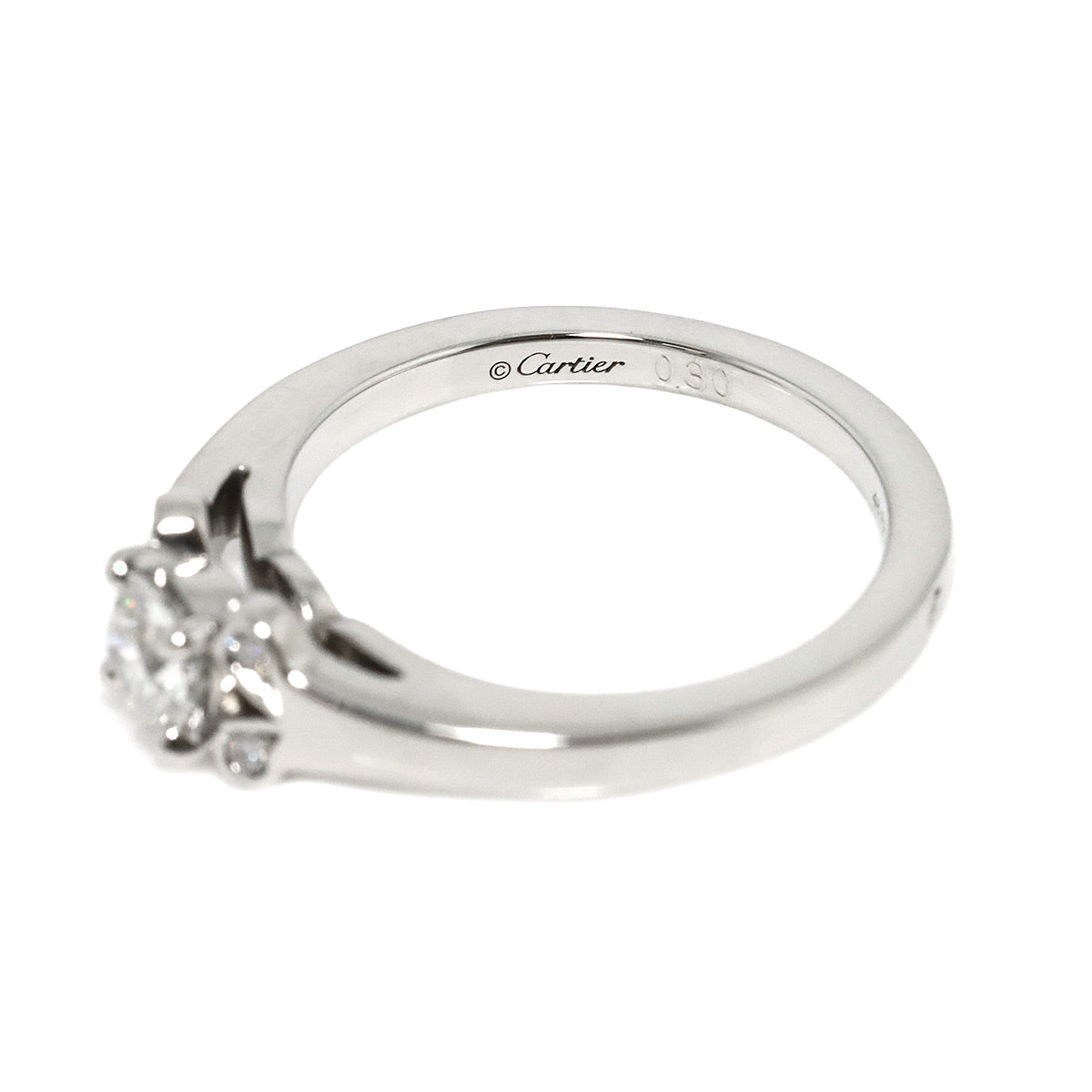 Ballerine Diamond 0.30ct G/VS2/3EX Ring Pt Size48 4.5(US)