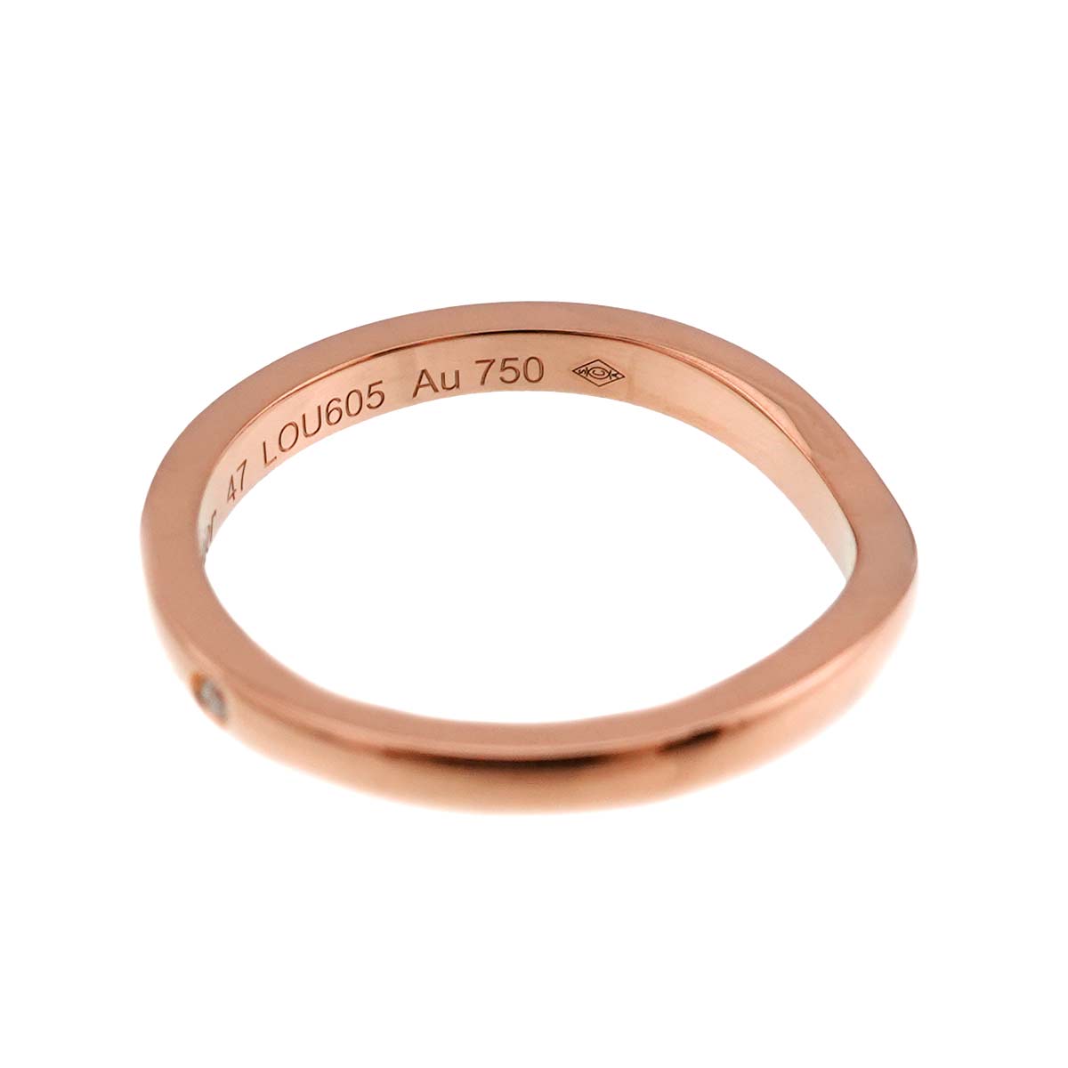 Ballerine curve Diamond 3P Ring PG size47 4(US)