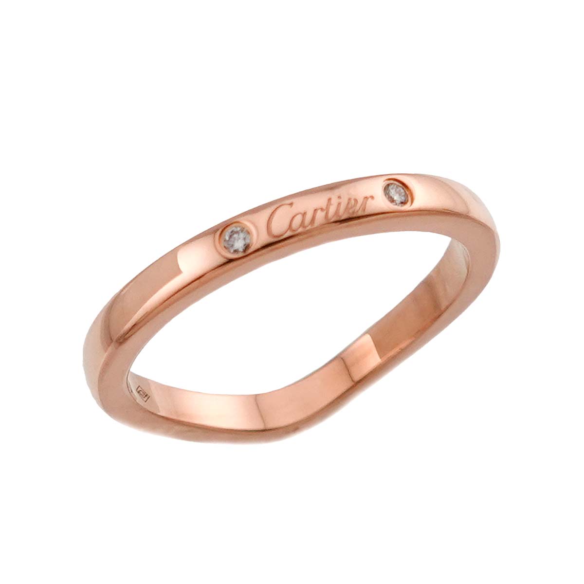 Ballerine curve Diamond 3P Ring PG size47 4(US)