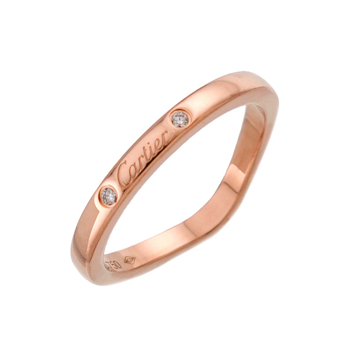 Ballerine curve Diamond 3P Ring PG size47 4(US)