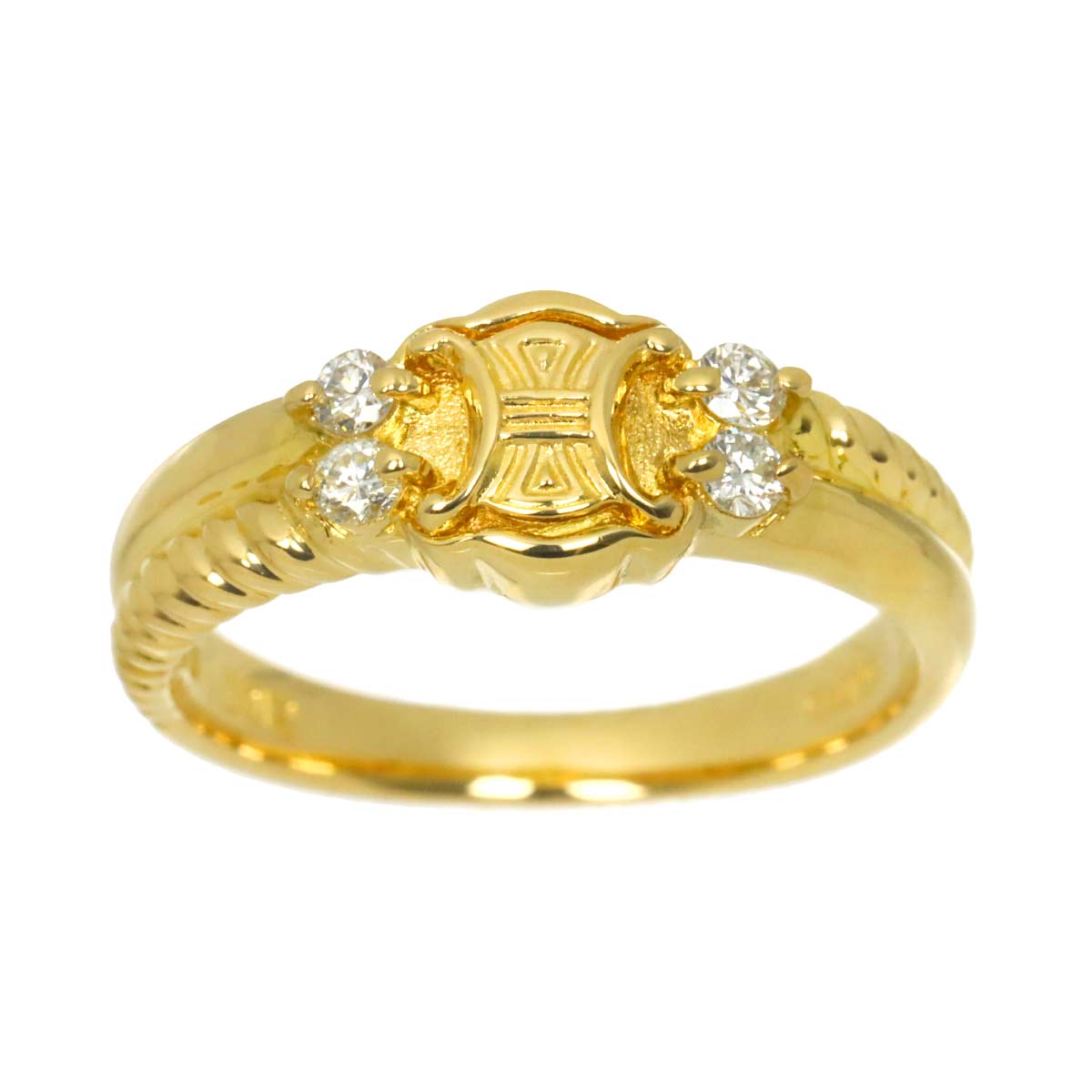 Macadam Diamond 0.12ct Ring 18K YG 750 size5.5-5.75(US)