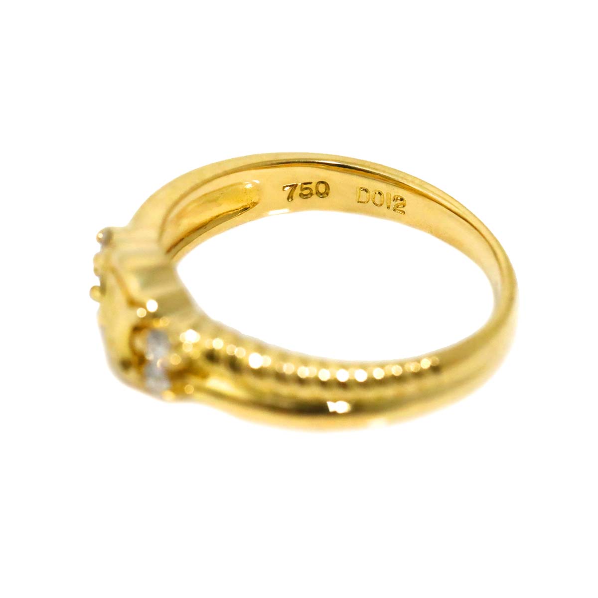 Macadam Diamond 0.12ct Ring 18K YG 750 size5.5-5.75(US)