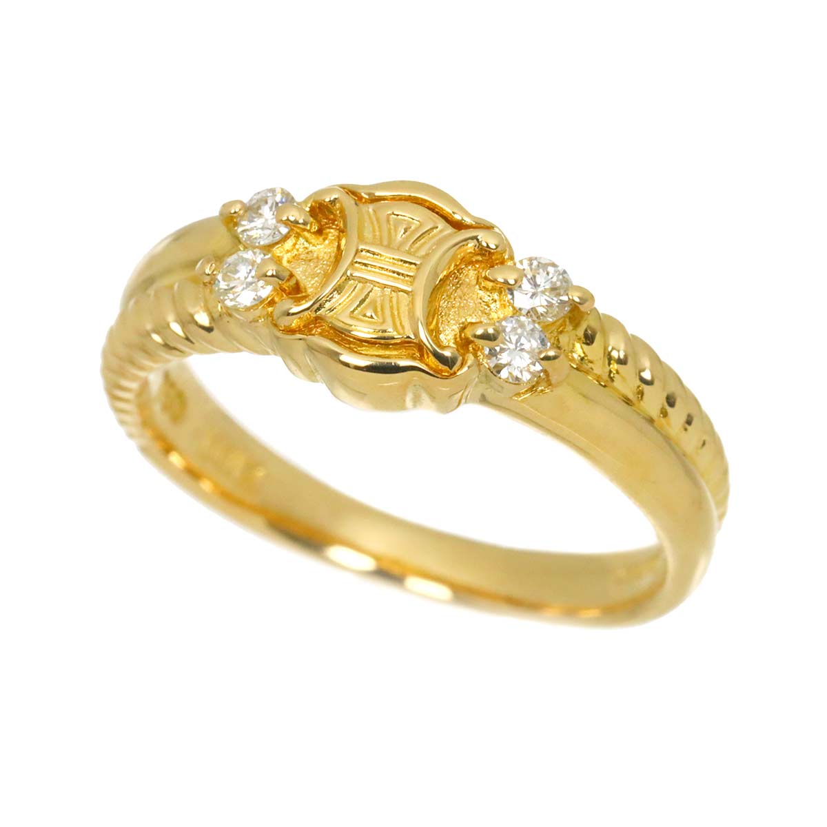 Macadam Diamond 0.12ct Ring 18K YG 750 size5.5-5.75(US)