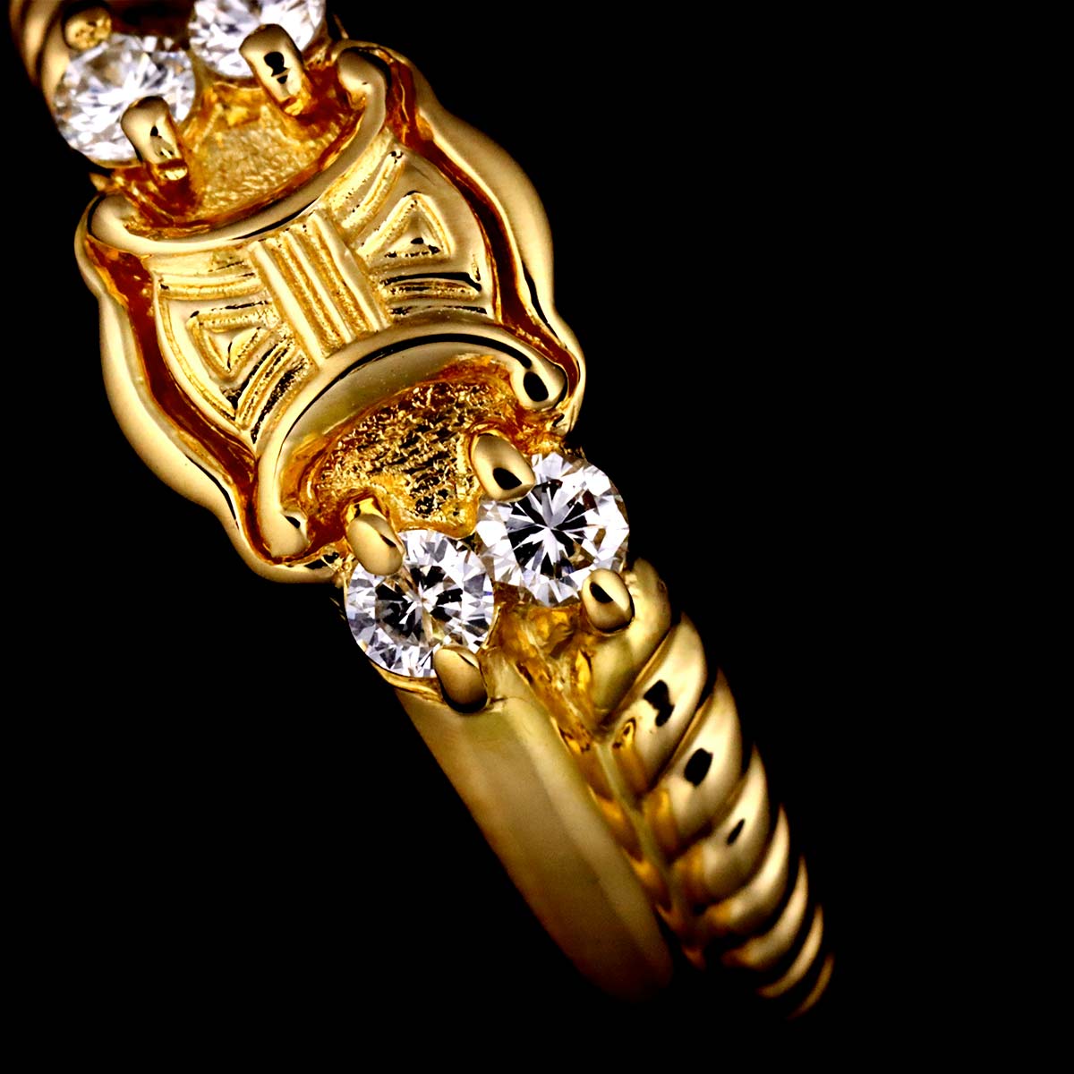 Macadam Diamond 0.12ct Ring 18K YG 750 size5.5-5.75(US)