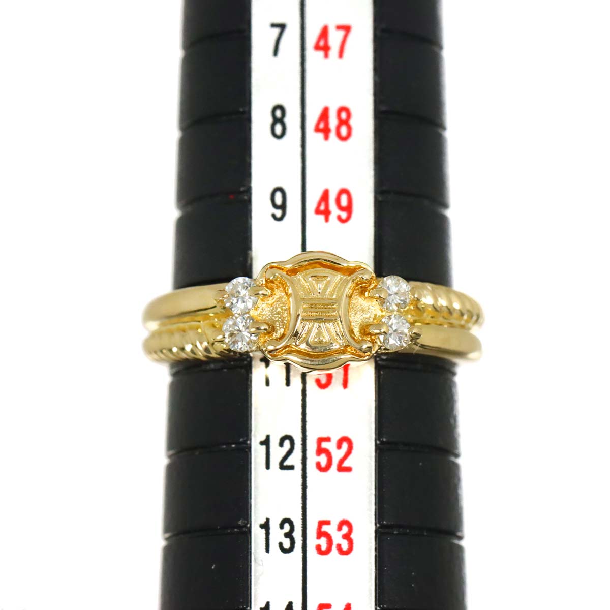 Macadam Diamond 0.12ct Ring 18K YG 750 size5.5-5.75(US)