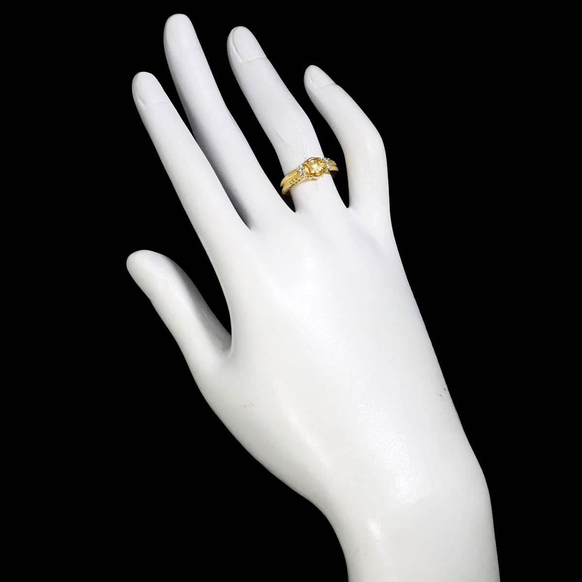 Macadam Diamond 0.12ct Ring 18K YG 750 size5.5-5.75(US)