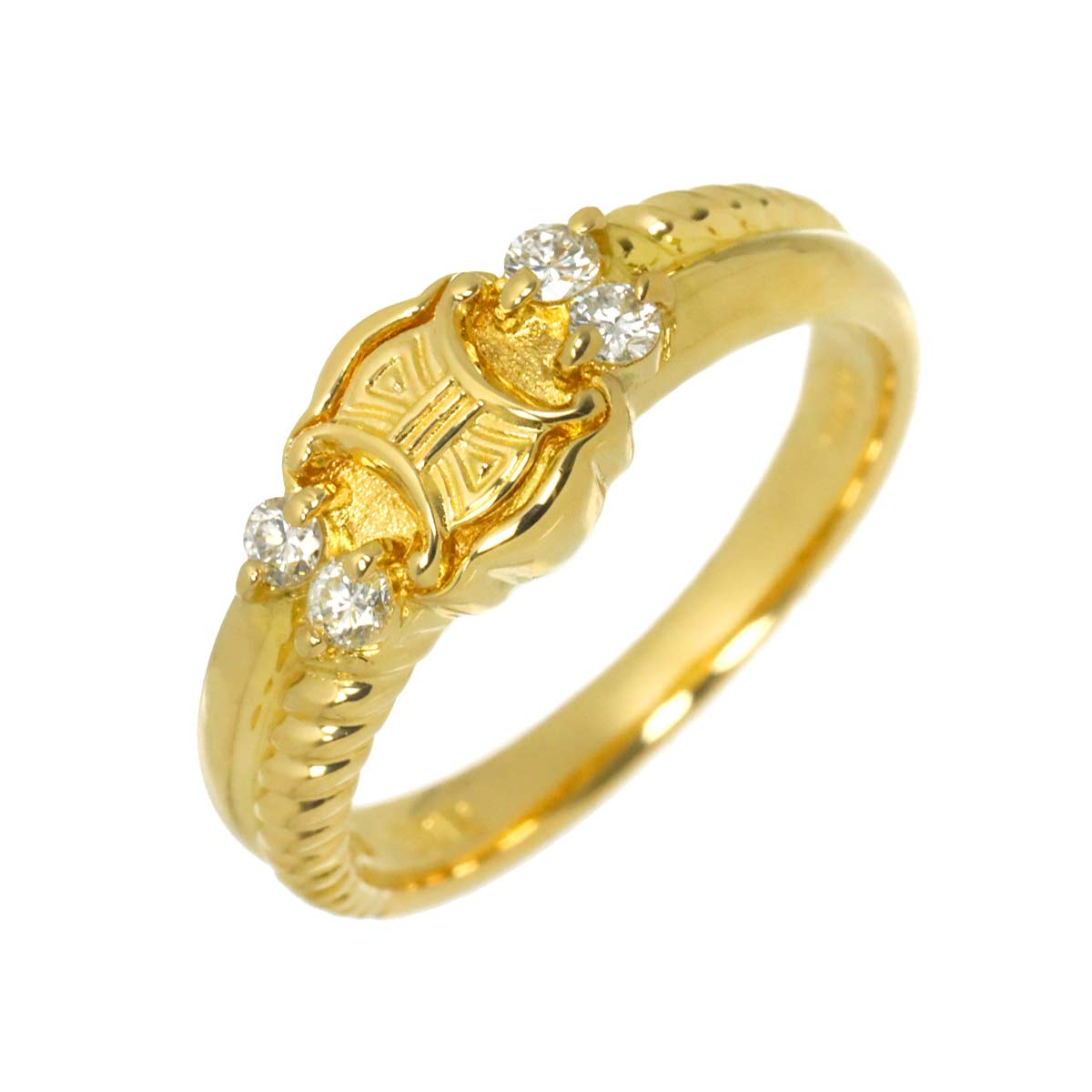 Macadam Diamond 0.12ct Ring 18K YG 750 size5.5-5.75(US)