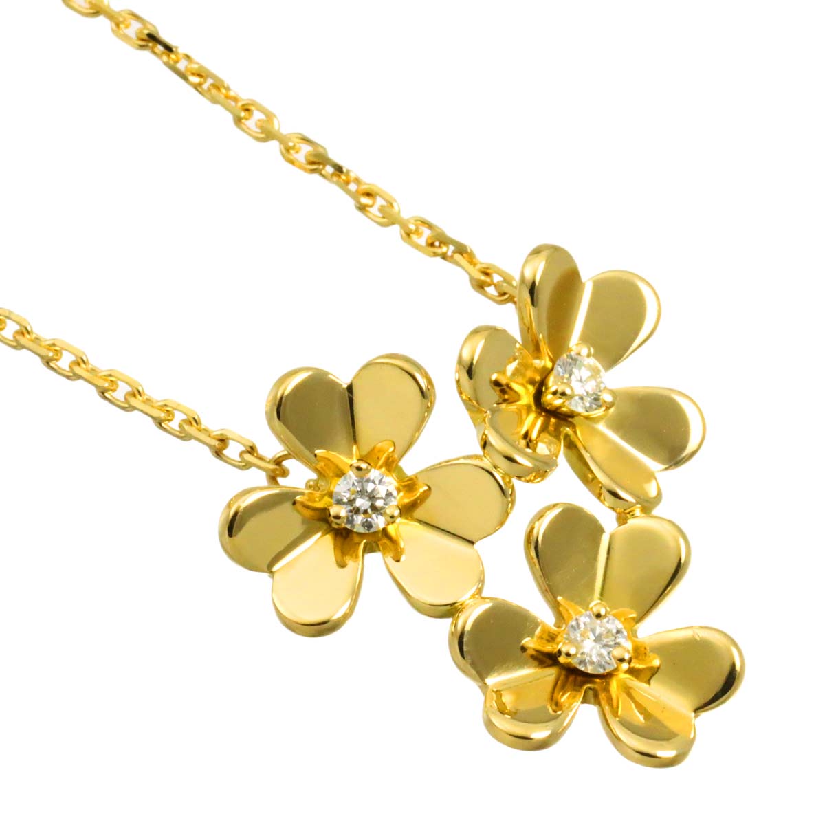 Frivole 3 Flower Diamond Mini Necklace 18K YG 750