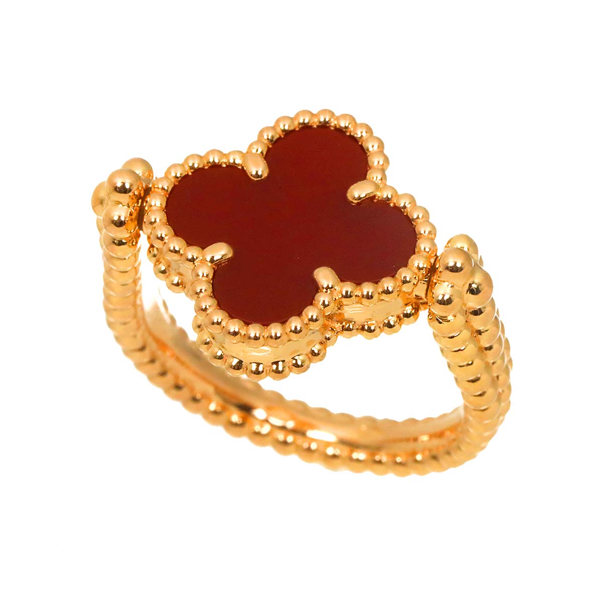 Vintage Alhambra Diamond Ring 18K PG size53 6.75US