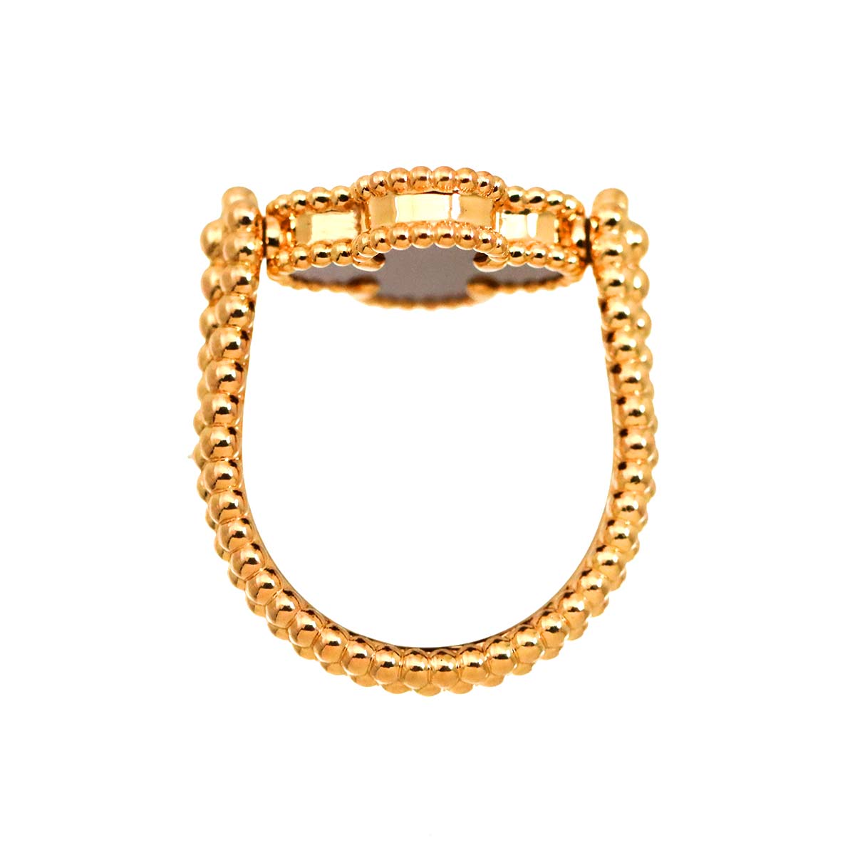 Vintage Alhambra Diamond Ring 18K PG size53 6.75US