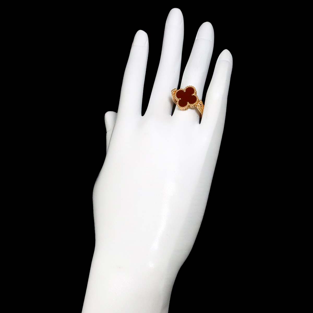Vintage Alhambra Diamond Ring 18K PG size53 6.75US