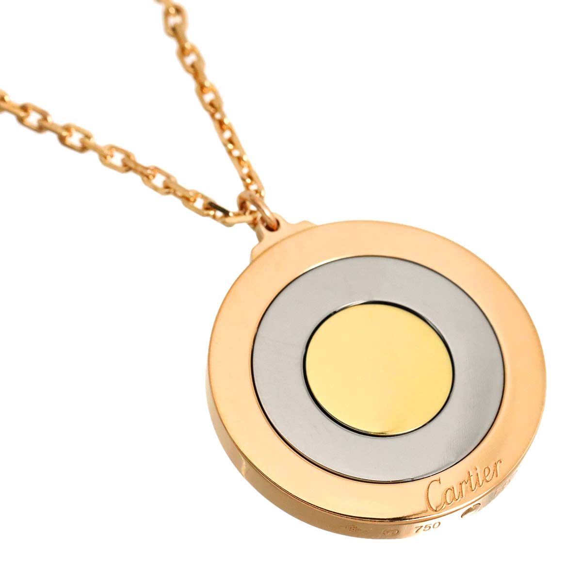 Round Trinity Necklace 18K YG WG PG 750
