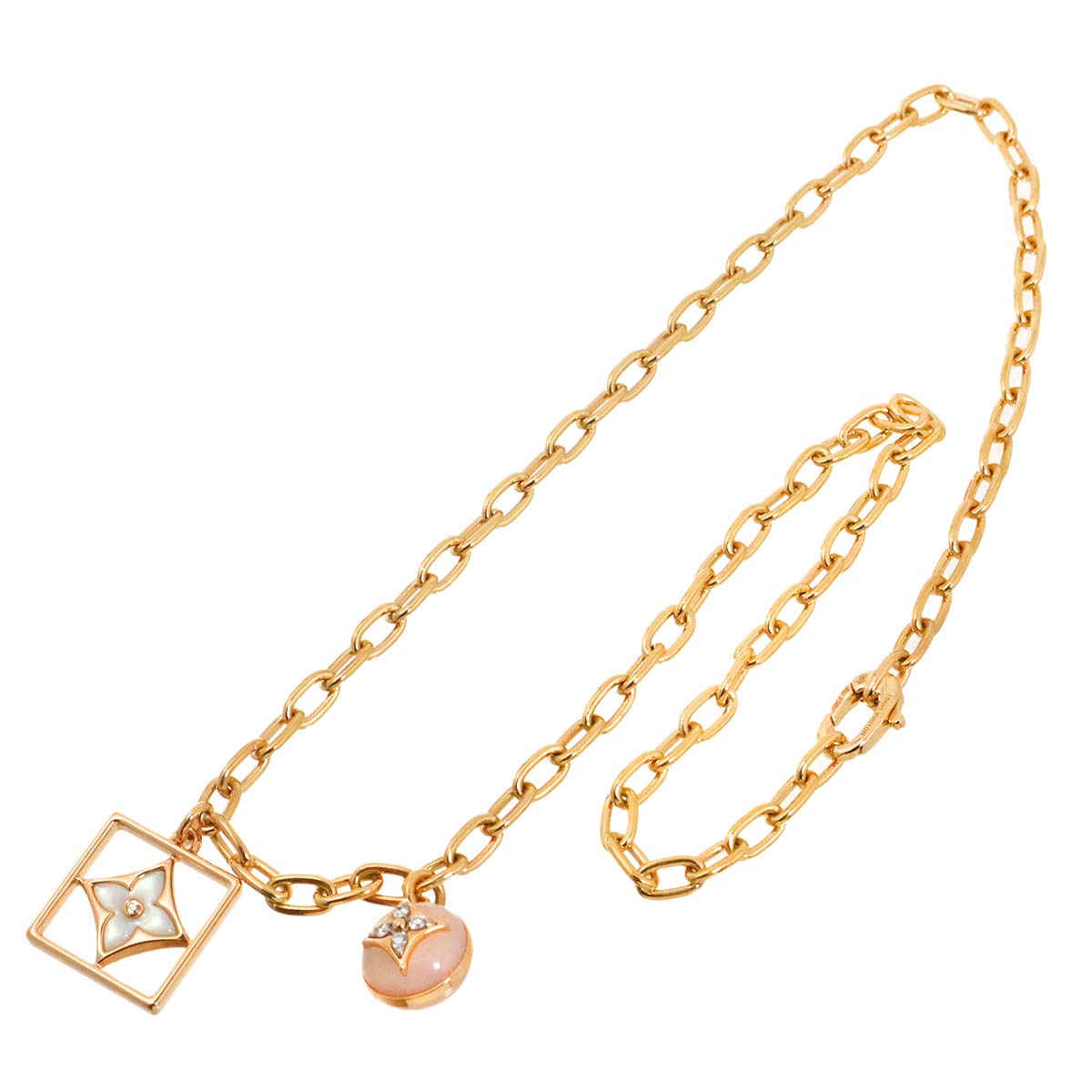 Blossom Opal MOP Diamond Necklace 18K PG Pink Gold 750