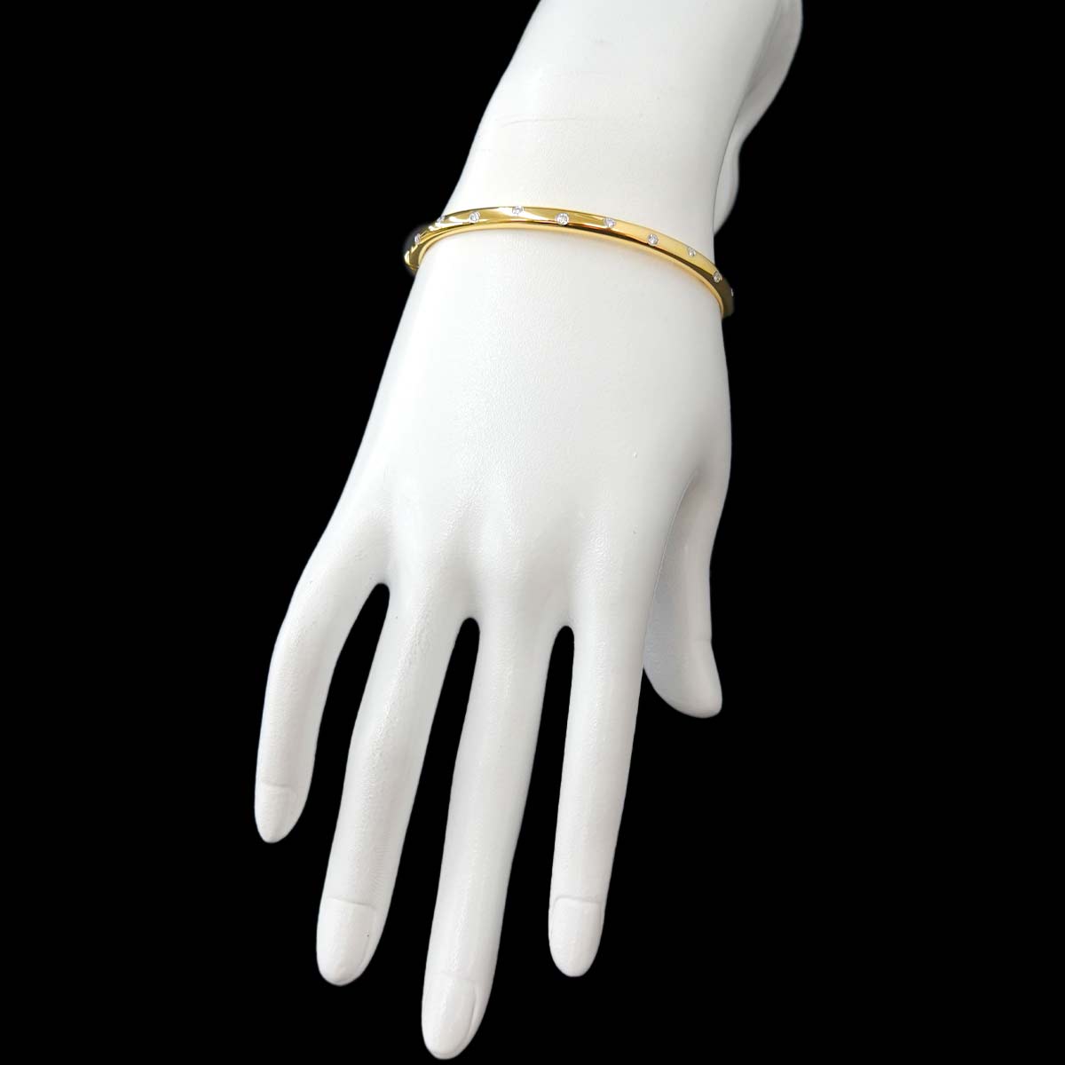 Dots Diamond Bangle Bracelet 18K YG 750 Pt