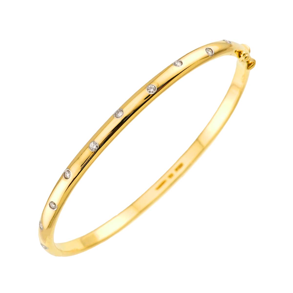 Dots Diamond Bangle Bracelet 18K YG 750 Pt