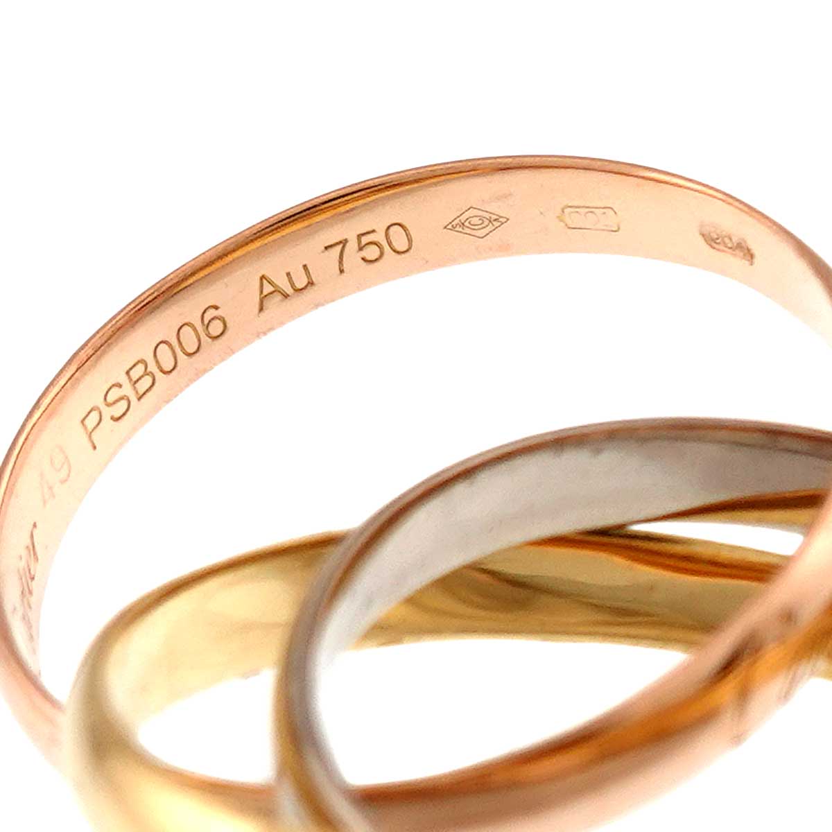 Trinity SM Ring 18K YG WG PG 750 Size49 4.75-5(US)