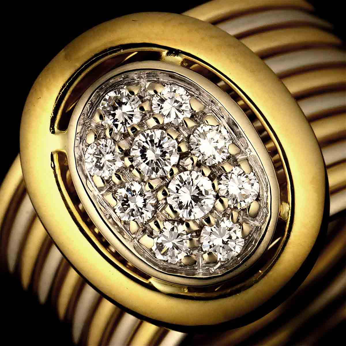 Diamond Ring 18K YG WG 750 size5-5.25(US)