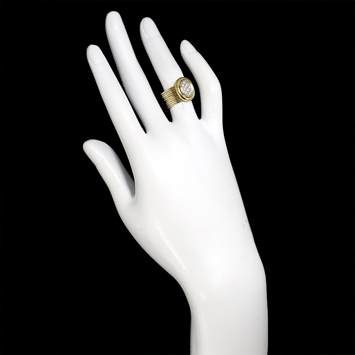 Diamond Ring 18K YG WG 750 size5-5.25(US)