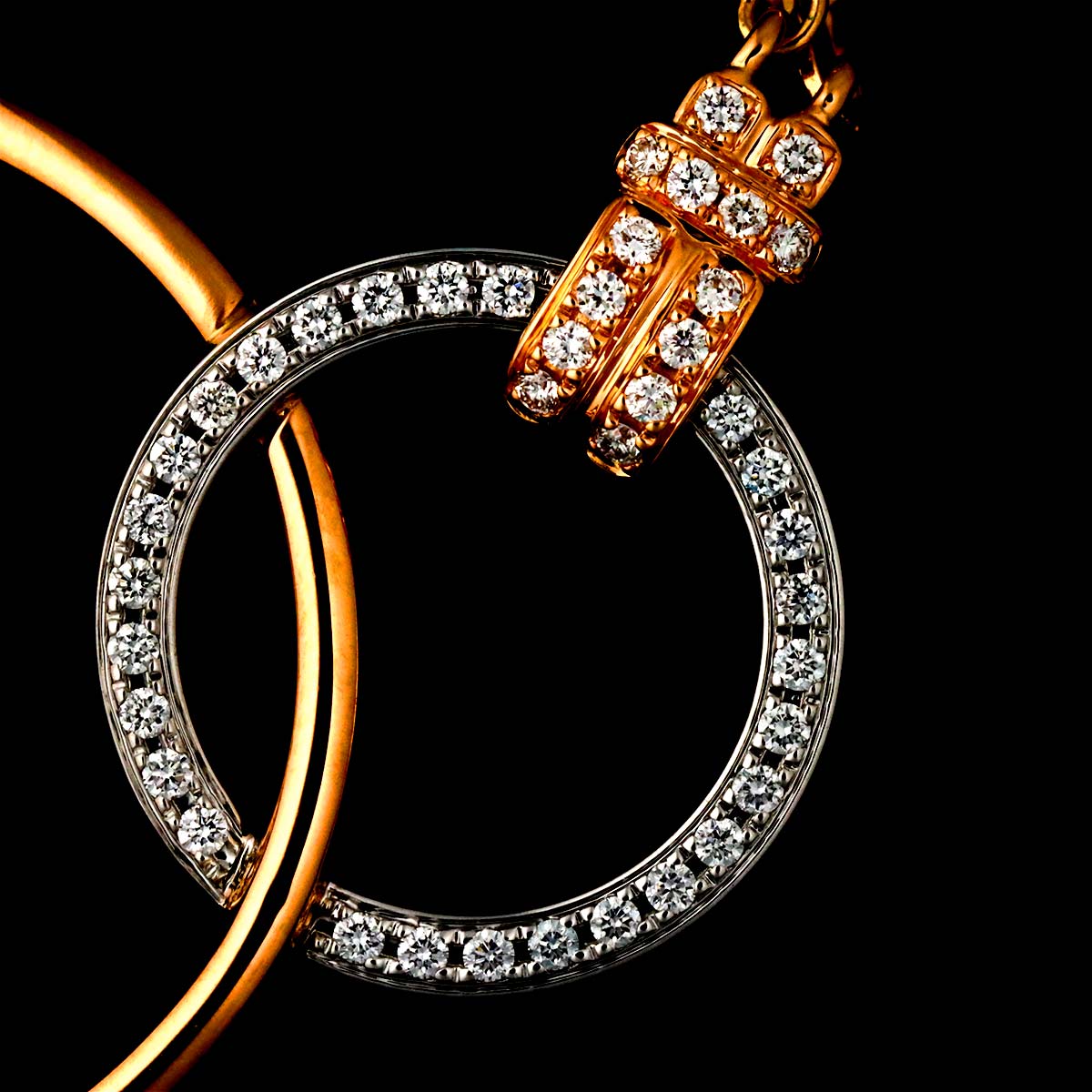 Possession Diamond Necklace 18K Pink White Gold 750