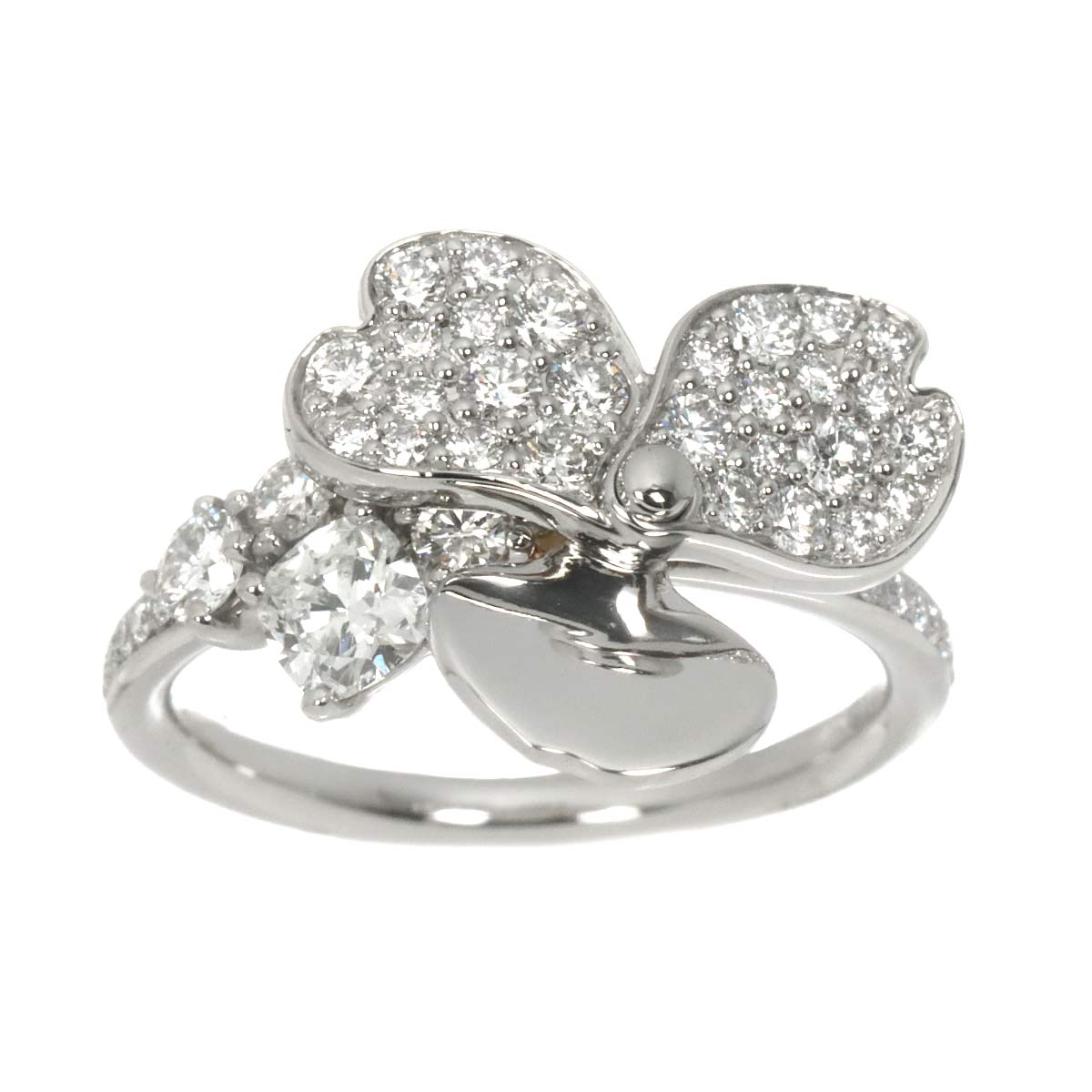 Flower Diamond Ring Platinum size3.75-4(US)