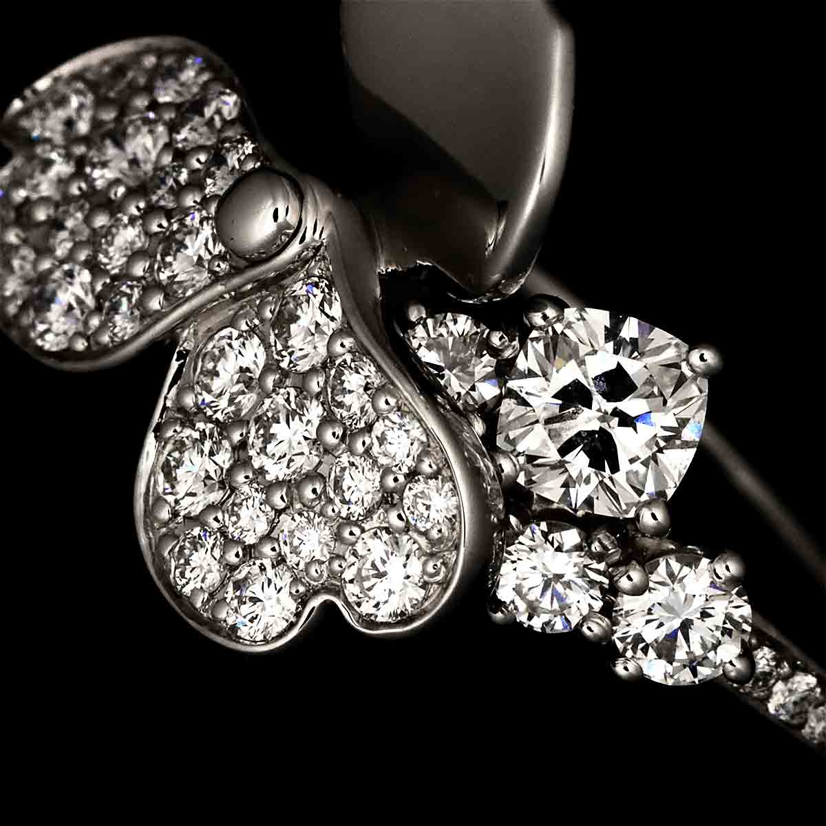 Flower Diamond Ring Platinum size3.75-4(US)