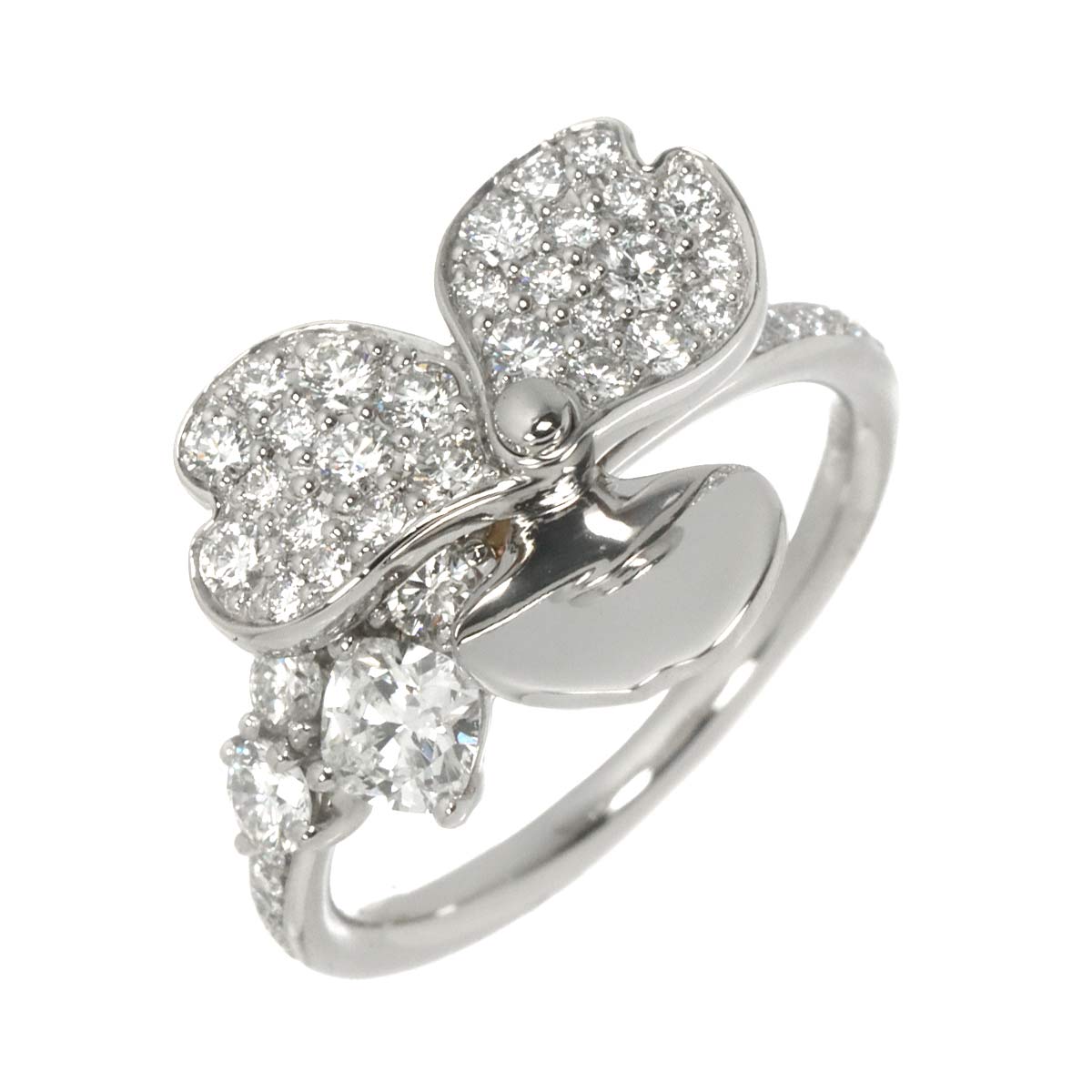 Flower Diamond Ring Platinum size3.75-4(US)