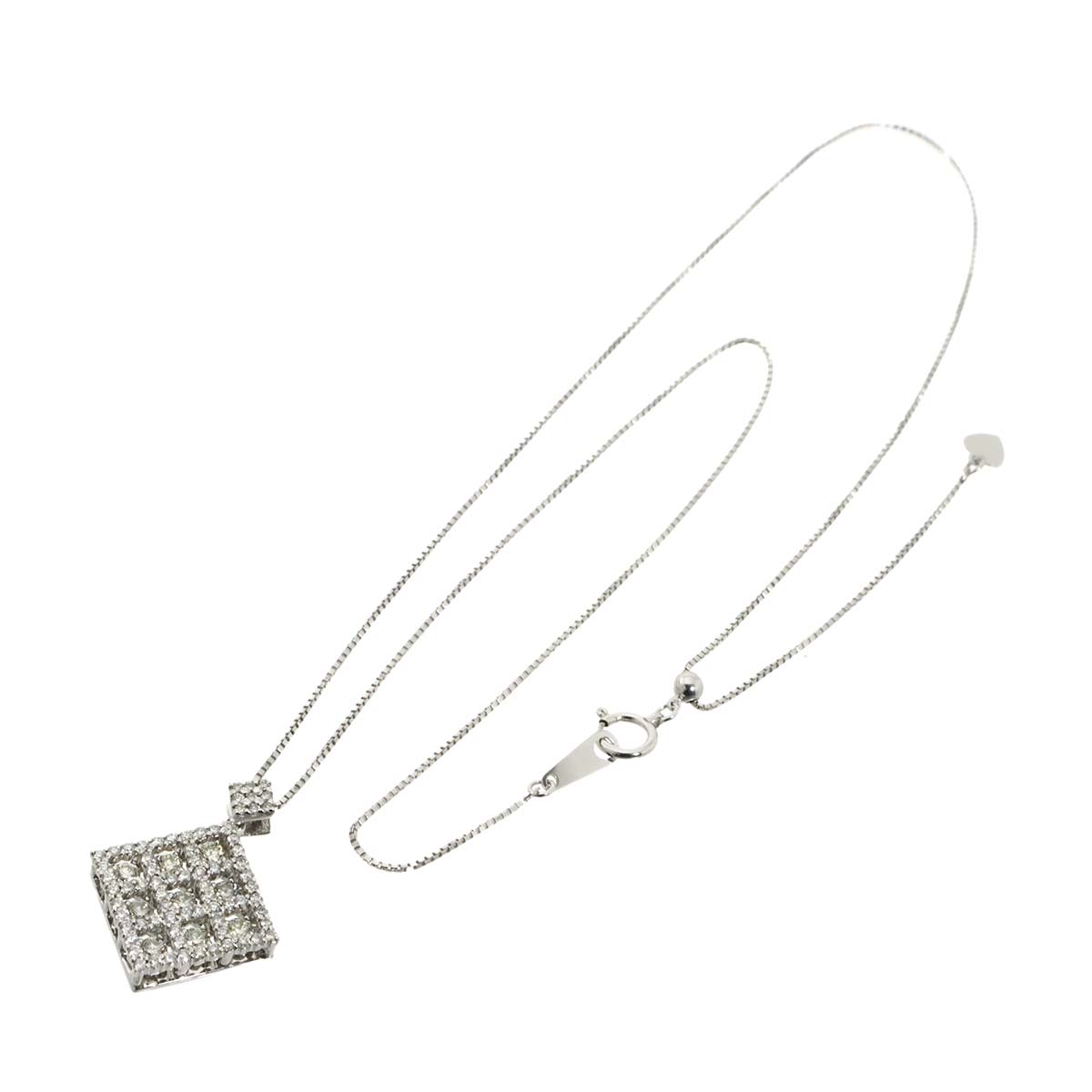 Diamond 1.04ct Necklace 18K WG White Gold 750