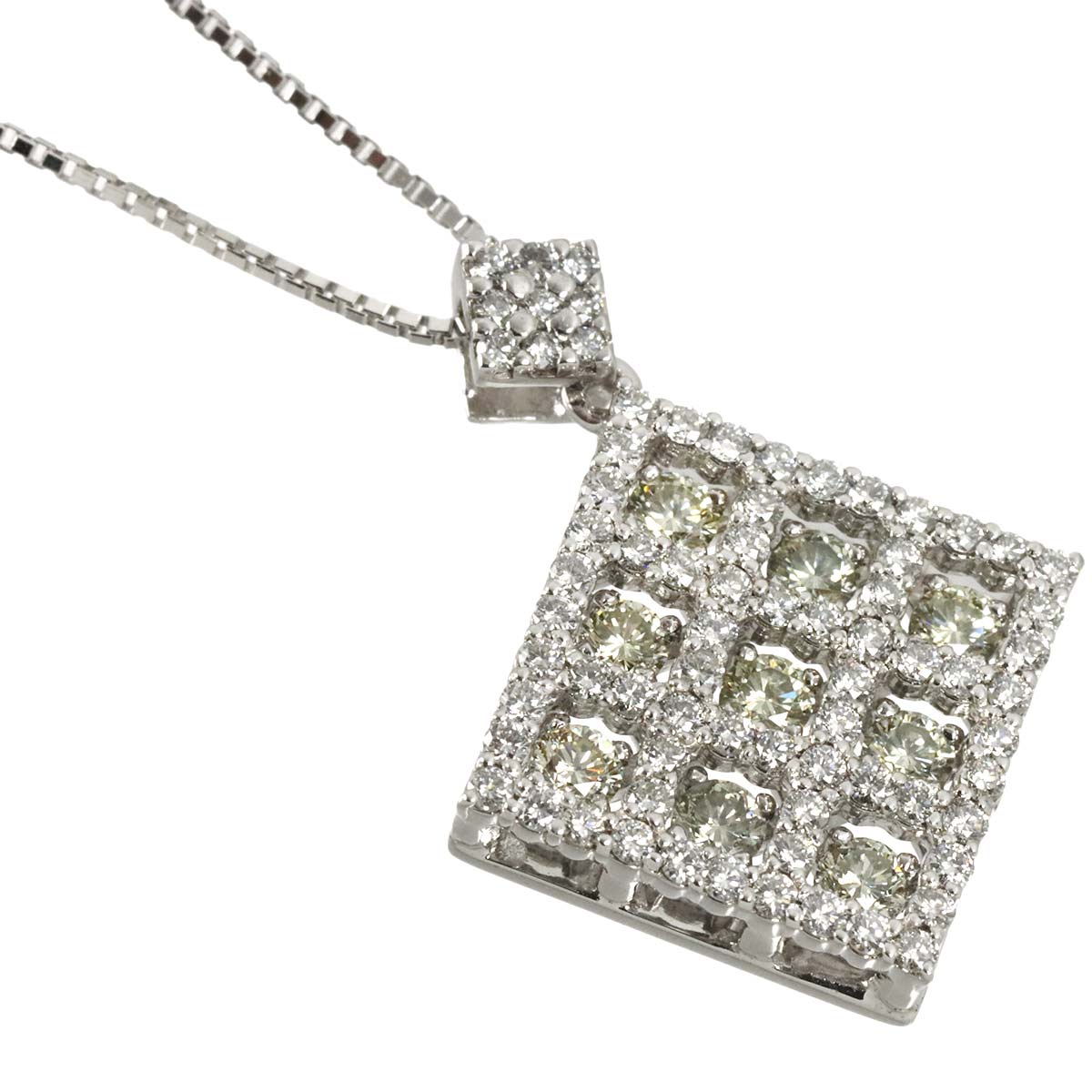 Diamond 1.04ct Necklace 18K WG White Gold 750