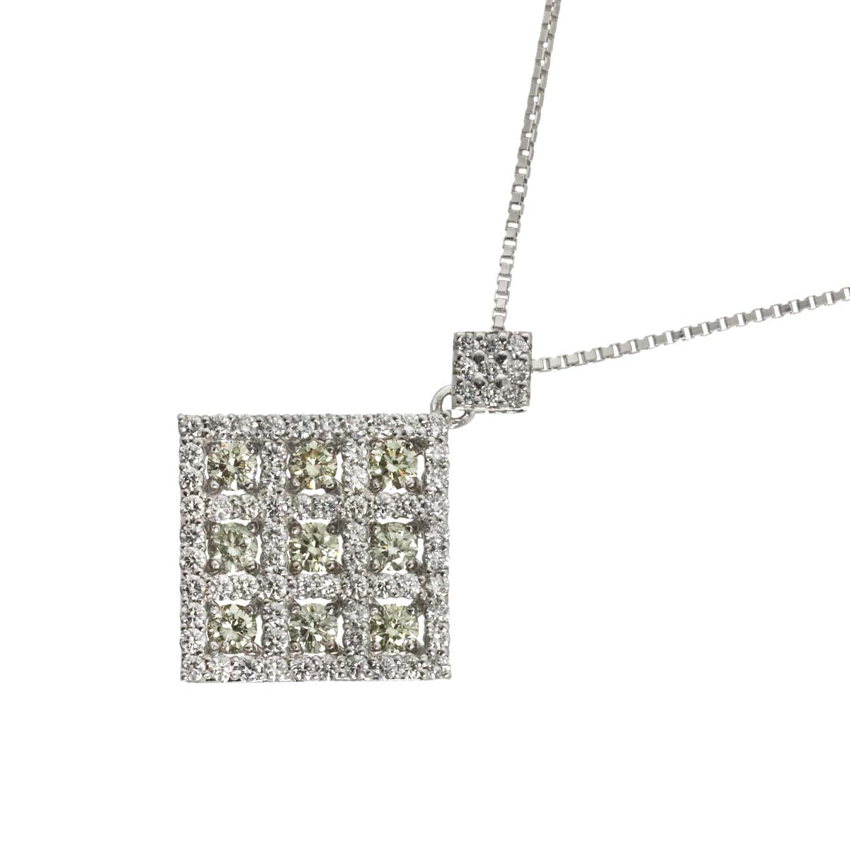 Diamond 1.04ct Necklace 18K WG White Gold 750