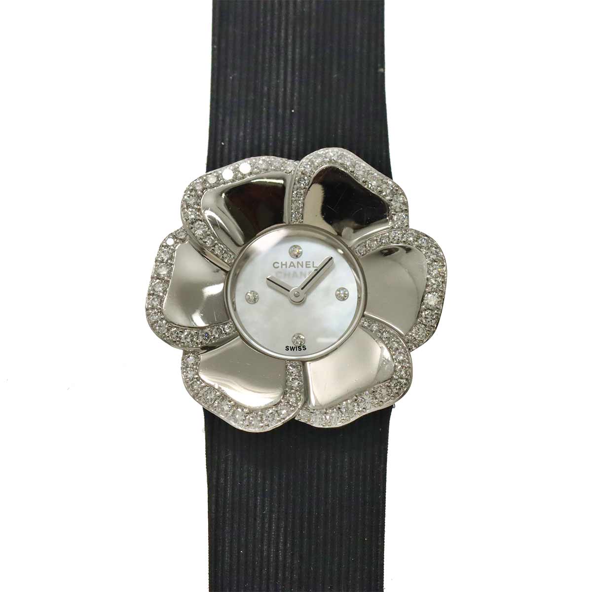 Camellia H1187 Quartz Diamond 750 WG White Shell Dial