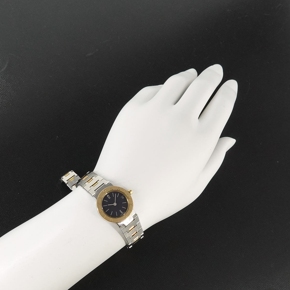 BVLGARIBVLGARI Two Tones BB23SGD 750 YG Black Dial Ladies