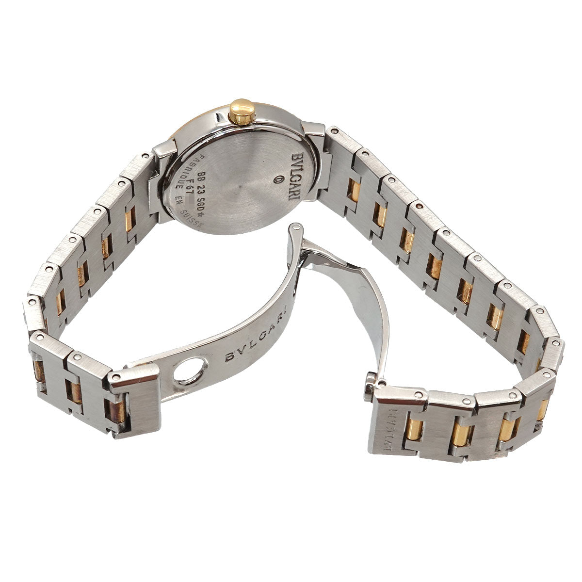 BVLGARIBVLGARI Two Tones BB23SGD 750 YG Black Dial Ladies