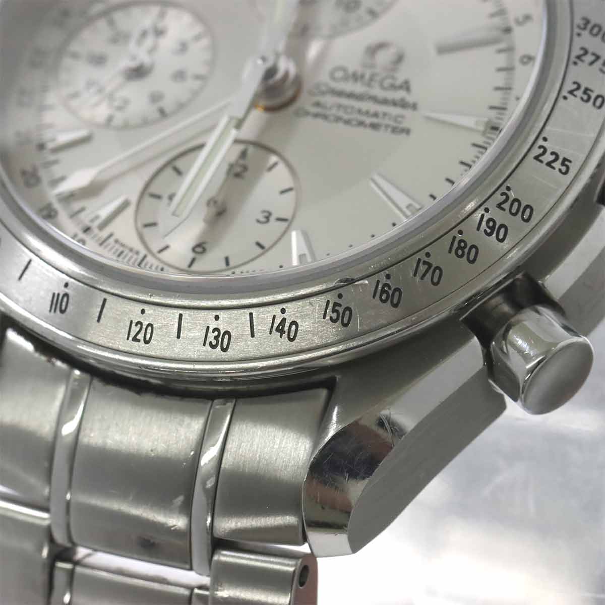 Speedmaster 3221 30 Triple calendar Chronograph Silver Dial