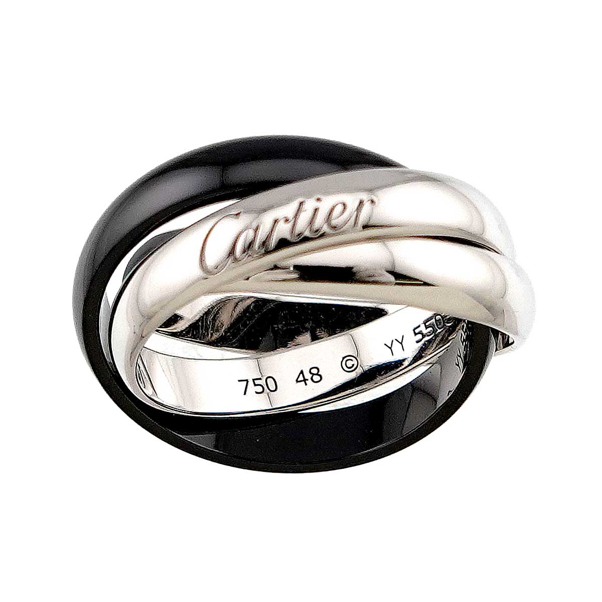 Trinity Ceramic Ring K18 White Gold 750 size48 4.5-4.75(US)