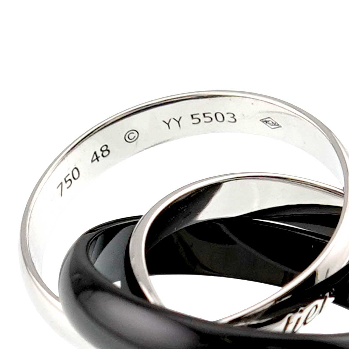 Trinity Ceramic Ring K18 White Gold 750 size48 4.5-4.75(US)