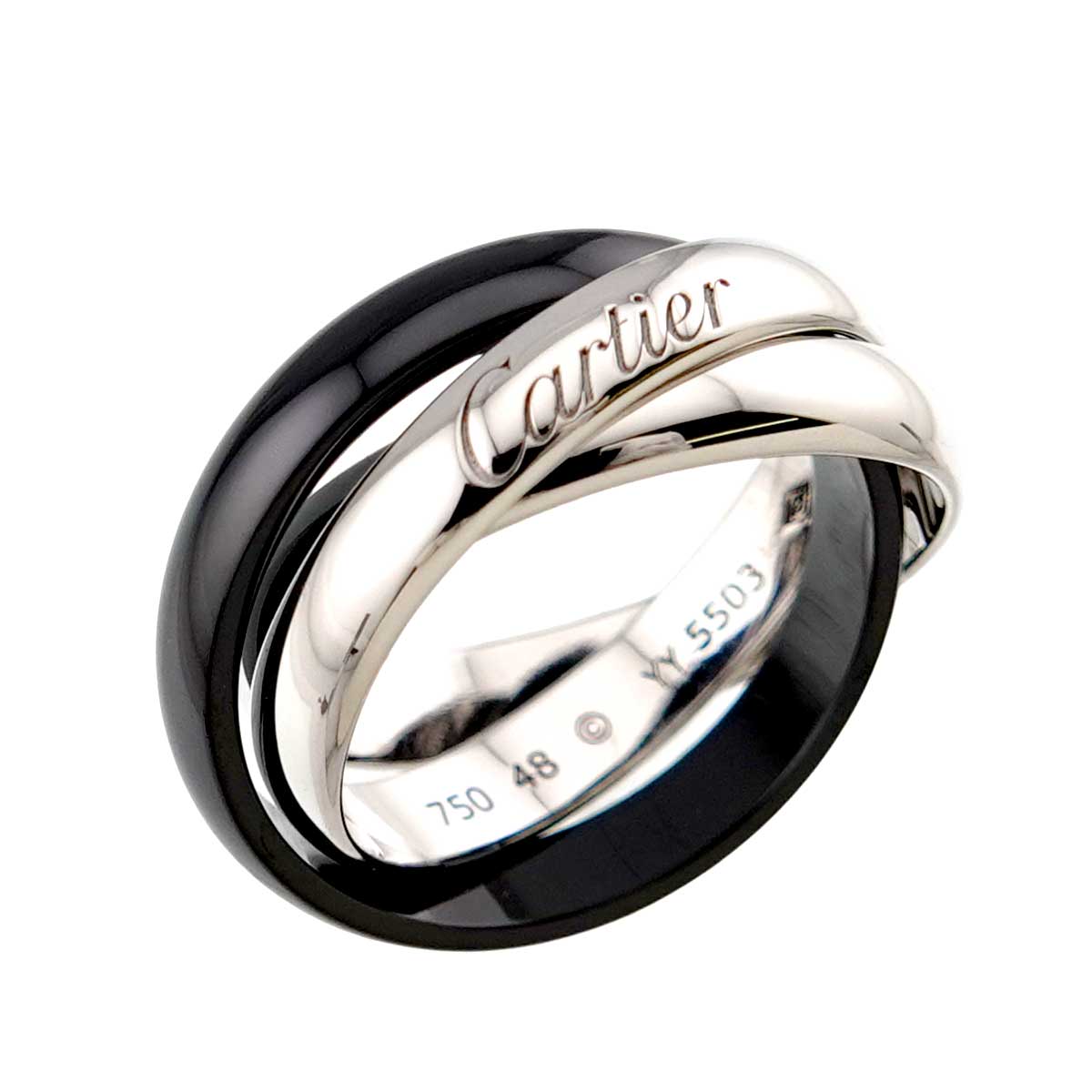 Trinity Ceramic Ring K18 White Gold 750 size48 4.5-4.75(US)