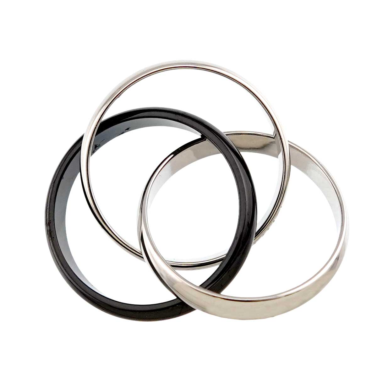 Trinity Ceramic Ring K18 White Gold 750 size48 4.5-4.75(US)