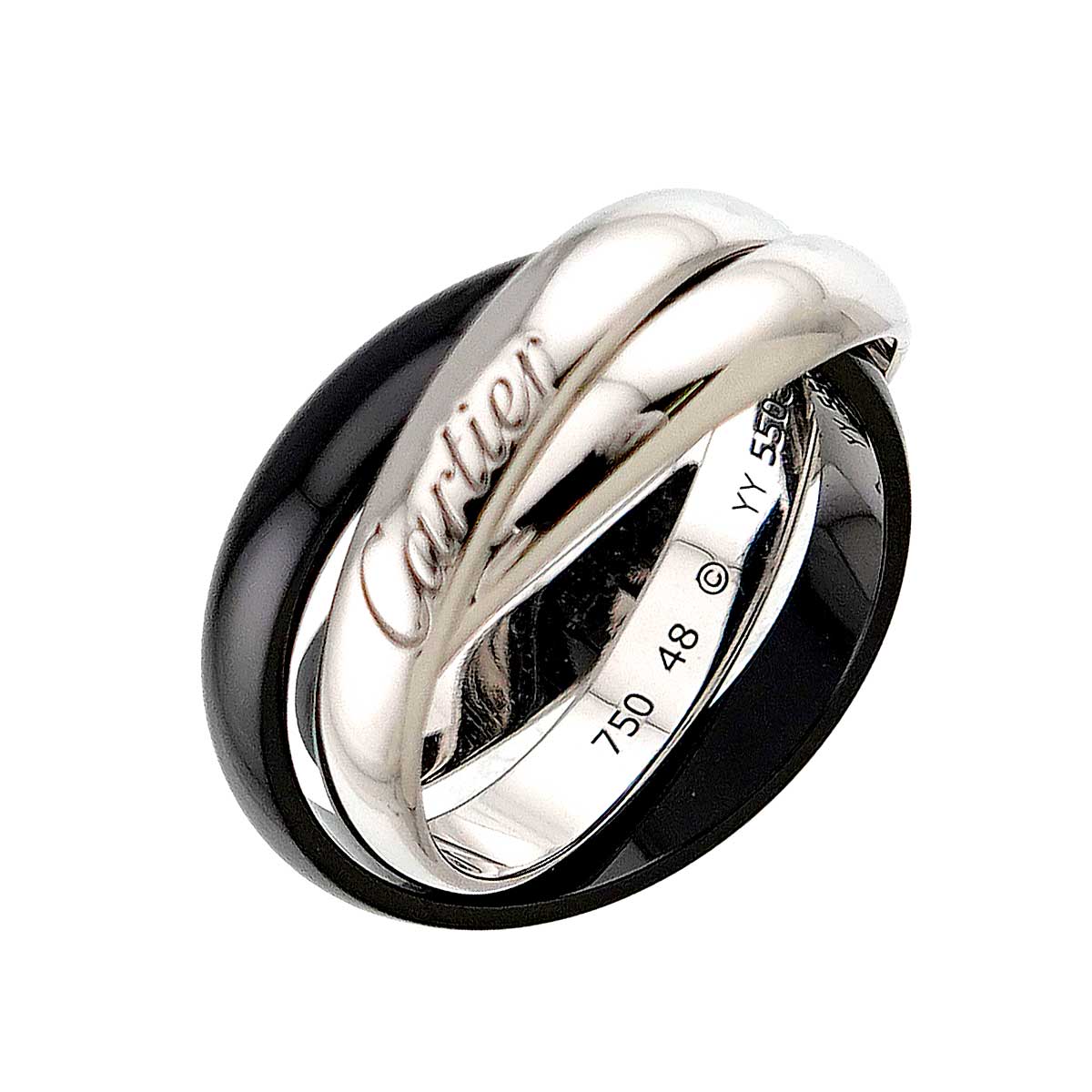 Trinity Ceramic Ring K18 White Gold 750 size48 4.5-4.75(US)