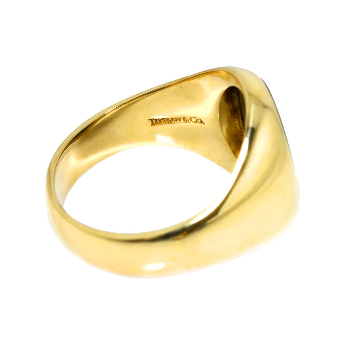 Onyx Ring 18K Yellow Gold 750 Size10.25-10.5(US)