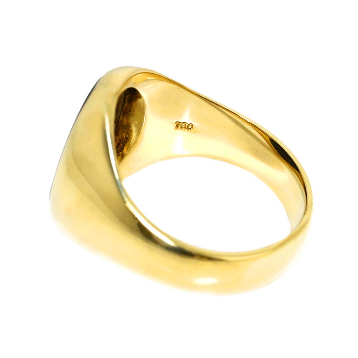 Onyx Ring 18K Yellow Gold 750 Size10.25-10.5(US)