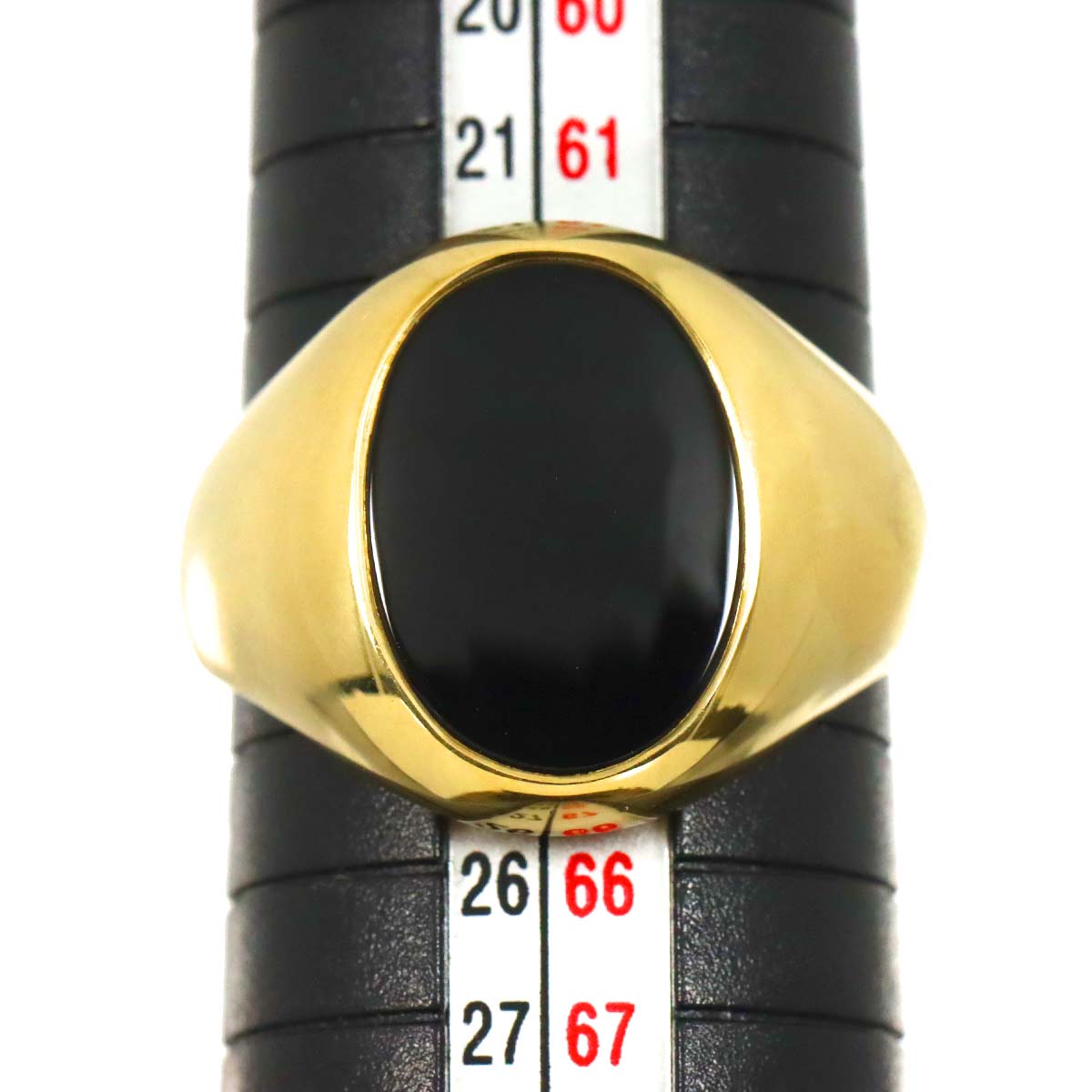 Onyx Ring 18K Yellow Gold 750 Size10.25-10.5(US)