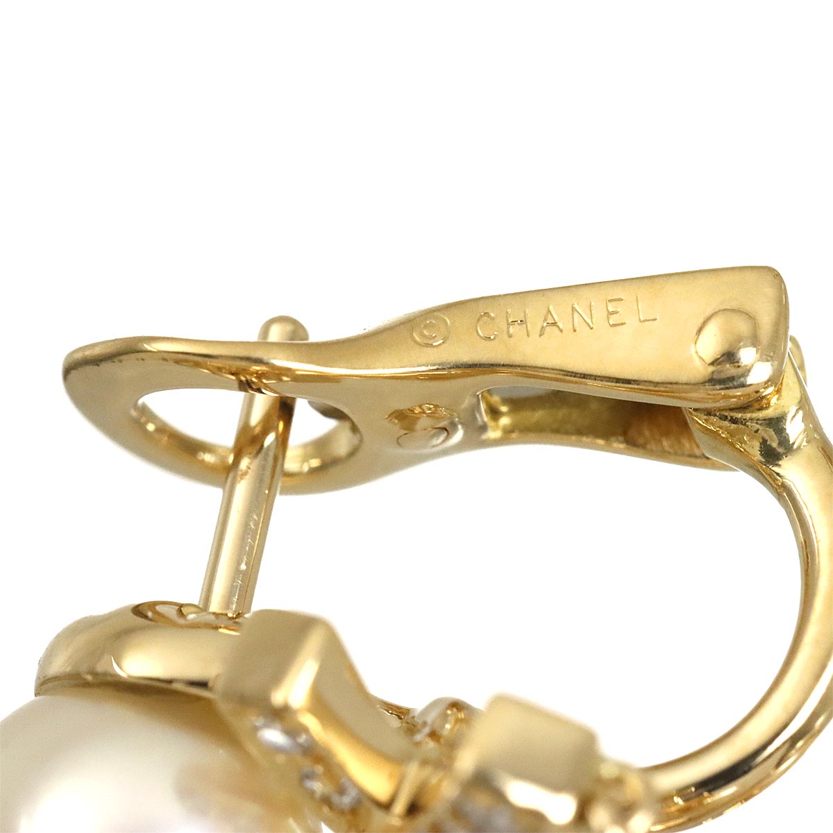 Akoya Pearl 7.0-5.0mm Diamond Earrings Pierced 18K Yellow Gold