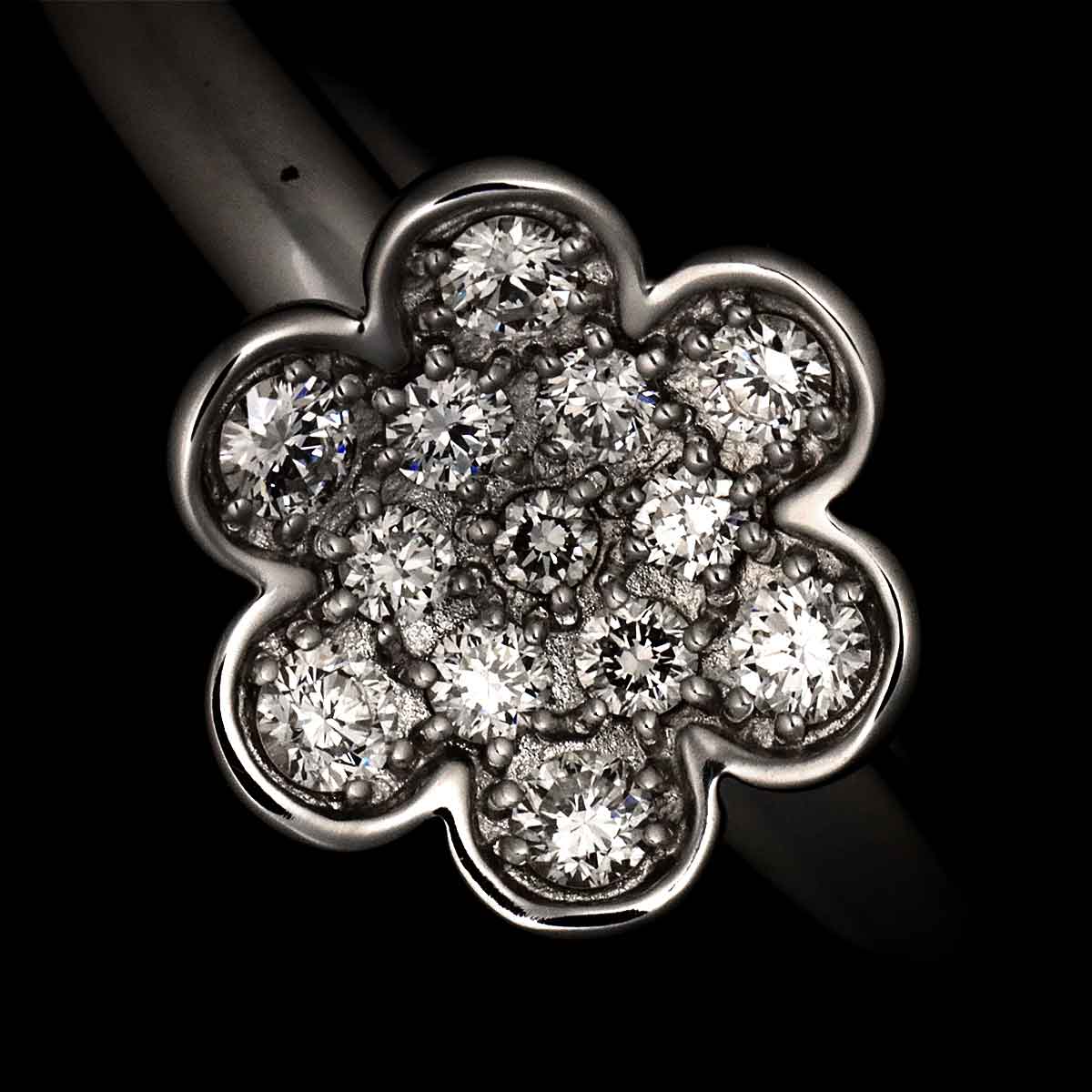 Diamond 0.17ct Ring 18K WG 750 size5.25(US)