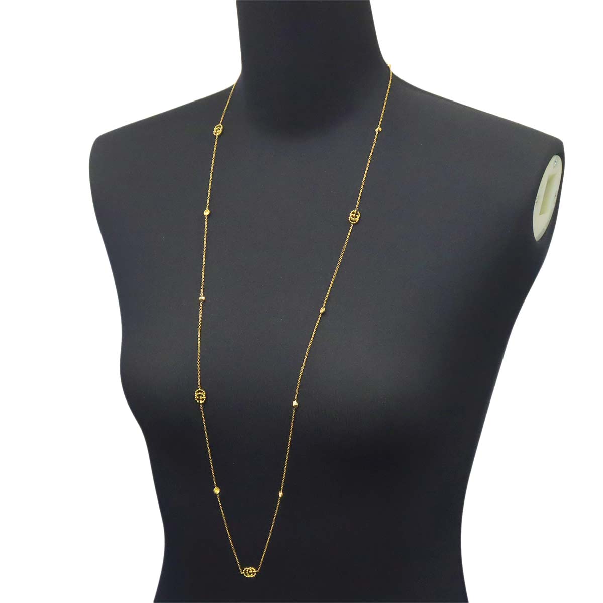 GG running Blue Topaz Long Necklace 18K Yellow Gold 750
